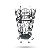 Wood & Wrought Iron Umbrella Stand Cum Planter for Home Decor - Decorlay